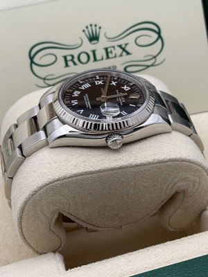 Rolex Datejust 34mm Stainless Steel Oyster Black Roman Dial 115234 (2008)