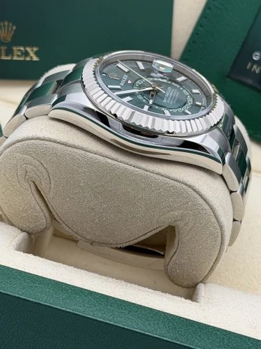 Rolex Sky-Dweller 42mm, 336934 mint green dial, oyster bracelet, 2026 unworn