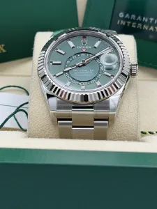 Rolex Sky-Dweller 42mm 336934 mint green dial oyster bracelet 2025 unworn