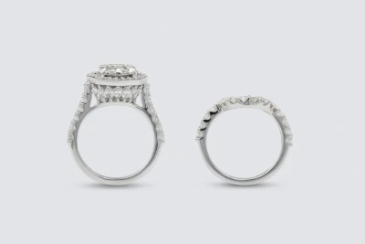 9ct White Gold Diamond Engagement Ring & Wedding Band Set 3.00ct