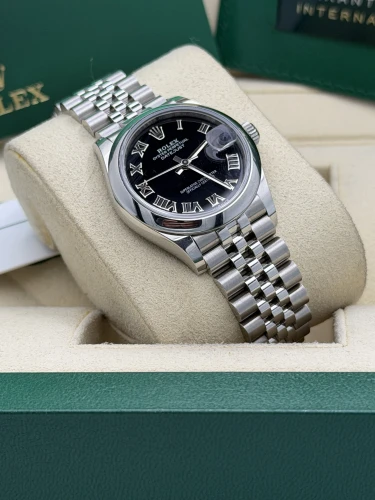 Rolex Datejust 31mm 278240 black Roman dial, smooth bezel, jubilee 2026