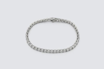 9ct White Gold Diamond Tennis Bracelet 5.58ct