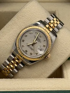 Rolex Datejust 26mm cream jubilee arabic dial bi metal 179173 2008