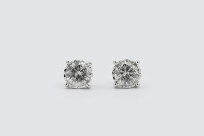 9ct White Gold Diamond Stud Earrings 4.12ct