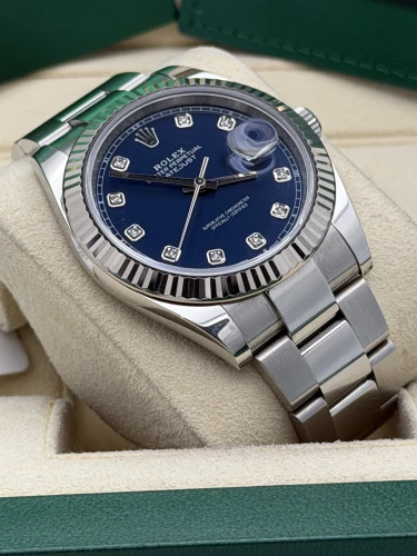 Rolex Datejust 4mm 126334 blue dia dial, fluted, oyster bracelet, 2021