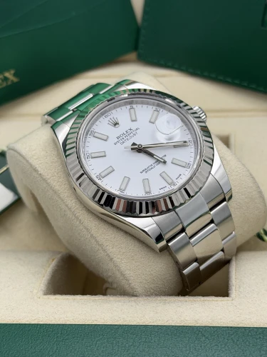 Rolex Datejust 2 41mm 116234 white baton dial, oyster bracelet 2015