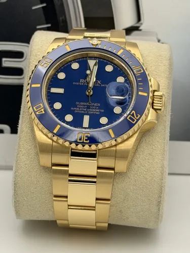 Rolex Submariner date 40mm 116618LB full yellow gold bluesy 2014