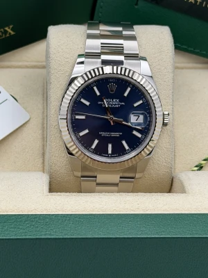 Rolex Datejust 41mm blue baton dial, oyster bracelet 126334 2024