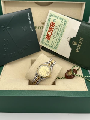 Rolex Datejust 26mm 69173 bi metal champagne diamond dot dial jubilee 1991