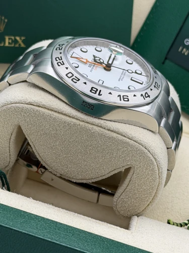 Rolex Explorer 2 42mm polar white dial, oyster bracelet, 2023 unworn