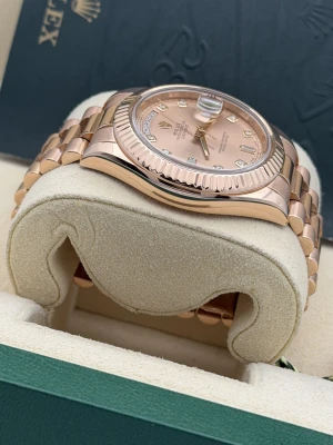 Rolex Day Date2 41mm, 218235, rose gold, sundust dia dial, president 2014