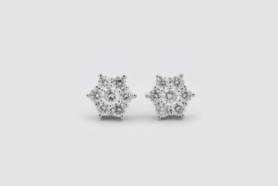 9ct White Gold Diamond Star Earrings 2.00ct