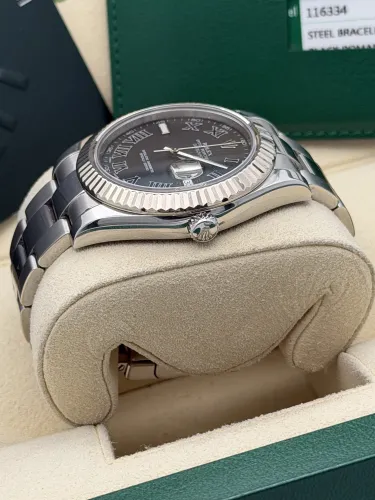 Rolex Datejust 2 41mm 116234 2014 black roman, fluted bezel, oyster, 2014