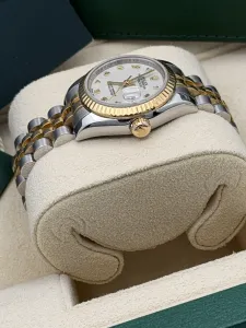 Rolex Datejust 26mm cream jubilee arabic dial bi metal 179173 2008