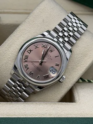 Rolex Datejust 31mm 278240 pink roman dial, jubilee bracelet, smooth bezel 2020