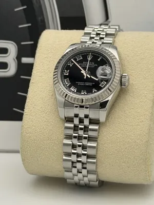 Rolex Datejust 26mm 179174 black roman dial jubilee bracelet 2009