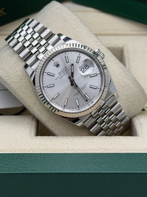 Rolex Datejust 36mm 123234 silver baton dial, jubilee, fluted bezel 2024