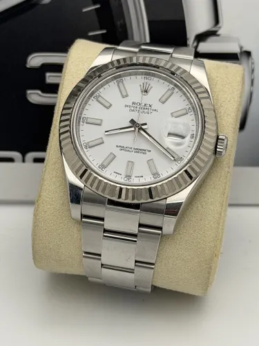 Rolex Datejust 2 41mm 116234 white baton dial, oyster bracelet 2015