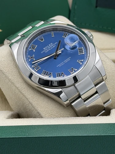 Rolex Datejust 41mm 126300 2020 blue azzurro, smooth bezel, oyster,2020