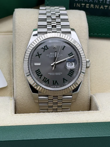 Rolex Datejust 41mm, 126334 Wimbledon dial, fluted, jubilee bracelet 2023