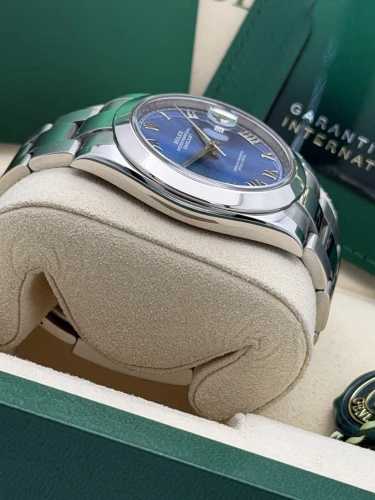 Rolex Datejust 41mm 126300 2020 blue azzurro, smooth bezel, oyster,2020