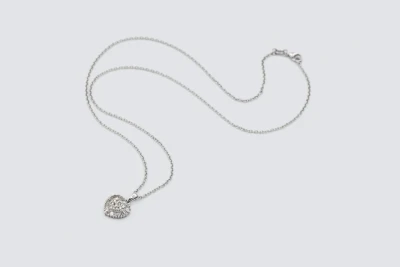 9ct White Gold Diamond Heart Pendant Necklace 0.40ct