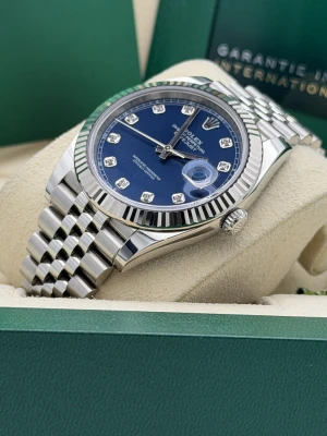 Rolex Datejust 41mm 126334 blue diamond dial, fluted bezel, jubilee bracelet, 2022