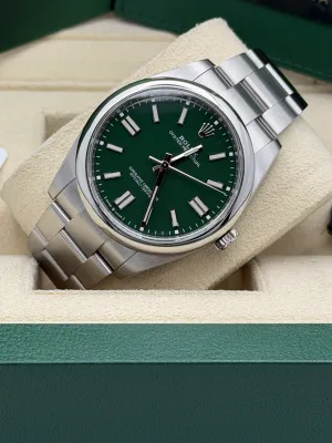 Rolex Oyster Perpetual 41mm Stainless Steel Oyster Green Dial 124300 2024