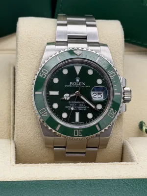Rolex Submariner date Hulk 40mm, oyster bracelet 116610LV 2015
