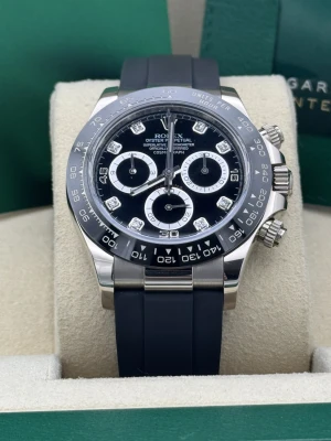 Rolex Daytona 116519LN 40mm white gold black Diamond dial o/flex bracelet 2023
