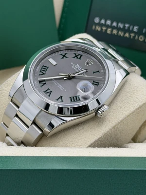 Rolex Datejust 41mm 126300 Wimbledon dial oyster bracelet 2023