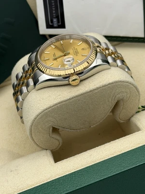 Rolex Datejust 36mm champagne baton dial, bi metal jubilee bracelet 116233 2005