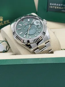 Rolex Sky-Dweller 42mm 336934 mint green dial oyster bracelet 2025 unworn