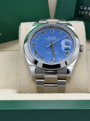 Rolex Datejust 41mm blue azzurro dial oyster bracelet 126300 2023