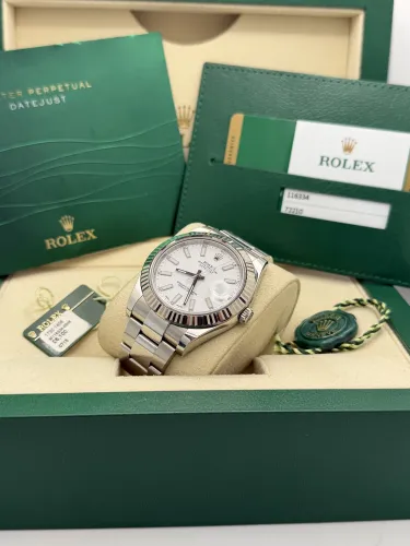 Rolex Datejust 2 41mm 116234 white baton dial, oyster bracelet 2015
