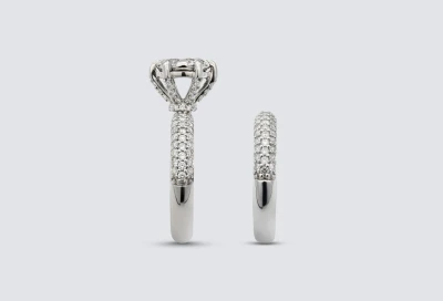 9ct White Gold Diamond Engagement Ring & Wedding Band Set 2.00ct