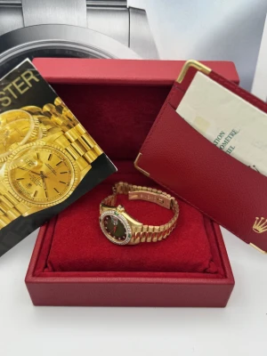 Rolex Datejust 26mm green dia dial, dial bezel, yellow gold President 69078 1994