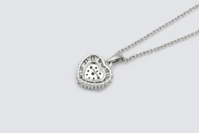 9ct White Gold Diamond Heart Pendant Necklace 0.40ct