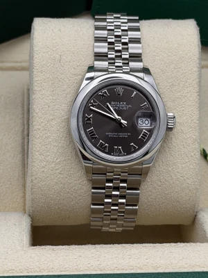 Rolex Datejust 28mm 279160 slate grey dial, jubilee bracelet, smooth bezel 2024