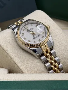 Rolex Datejust 26mm cream jubilee arabic dial bi metal 179173 2008