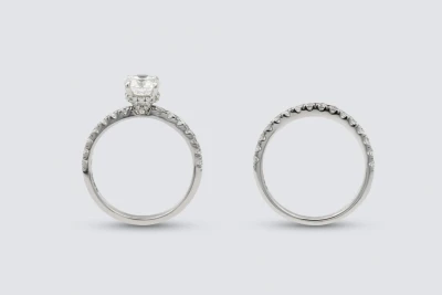 9ct White Gold Diamond Engagement Ring & Wedding Band Set 1.85ct