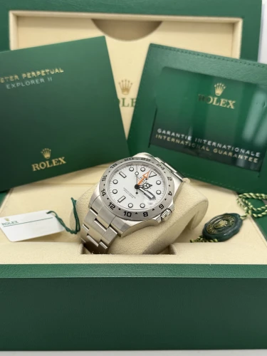 Rolex Explorer 2 42mm polar white dial, oyster bracelet, 2023 unworn