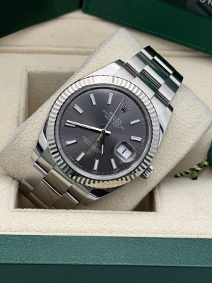 Rolex Datejust 4mm slate grey baton dial, oyster bracelet 126334 2022