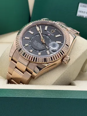 Rolex Skydweller 42mm 326935 Rhodium dial, full rose gold, oyster bracelet, 2018