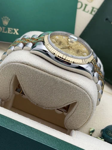 Rolex Datejust 36mm,36 116233, bi metal champ jubilee diamond dot dial, fluted, jubilee, 2010