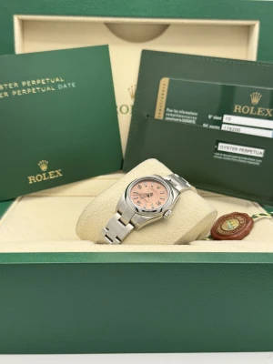 Rolex Oyster Perpetual 26mm Pink Baton Dial Oyster Bracelet 176200 2013