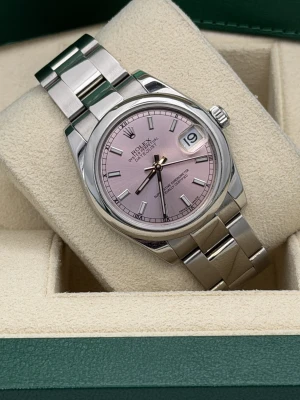 Rolex Datejust 31mm pink baton dial smooth bezel  oyster bracelet 178240 2015