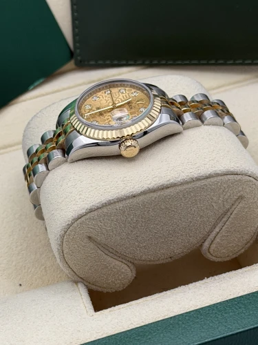 Rolex Datejust 26mm 179173 bi metal fluted bezel, champ dia dial, jubilee, 2008