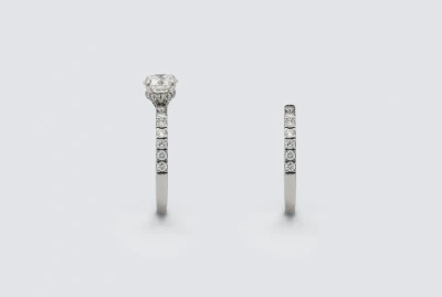 9ct White Gold Diamond Engagement Ring & Wedding Band Set 1.85ct