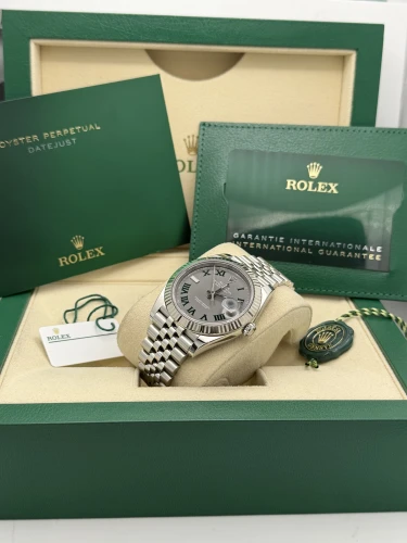Rolex Datejust 41mm, 126334 Wimbledon dial, fluted, jubilee bracelet 2023